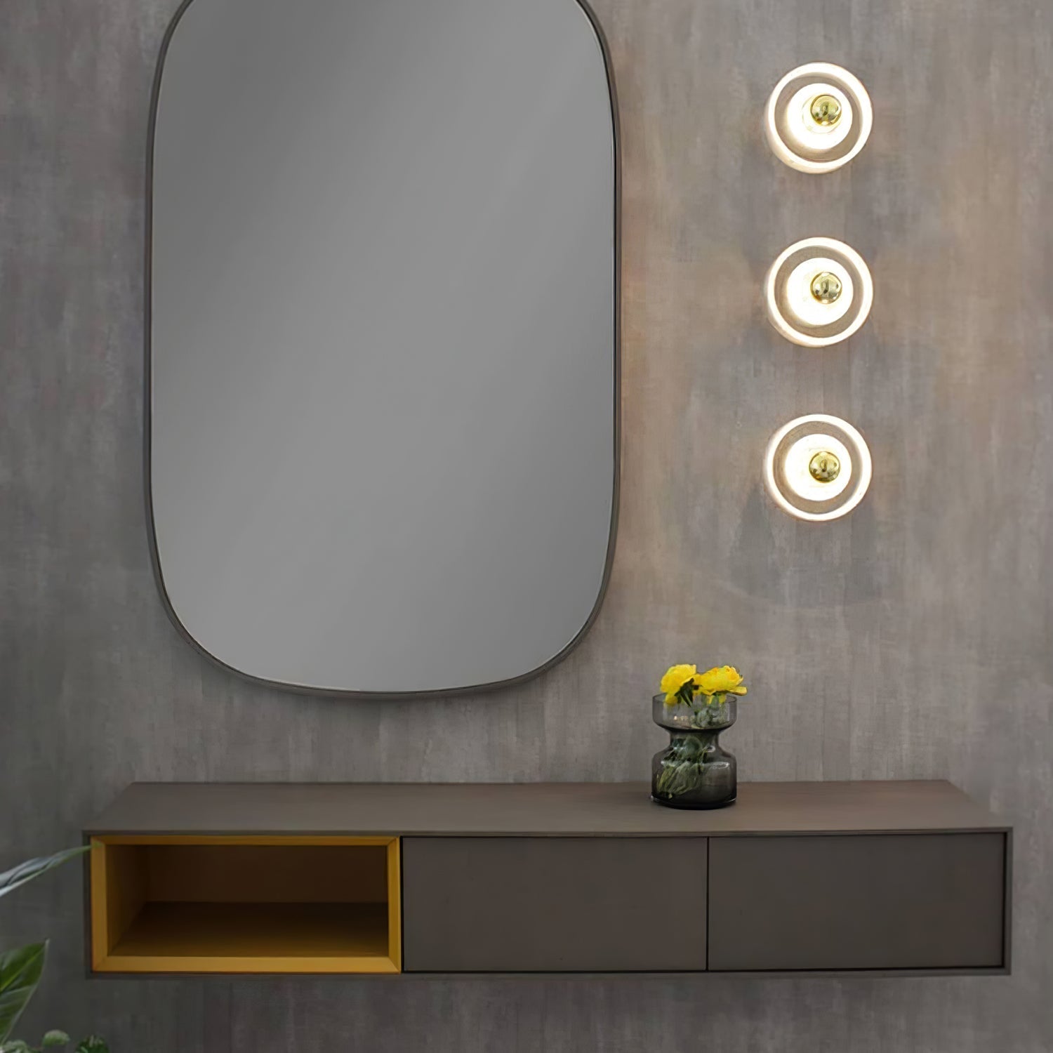 Applique murale moderne Mori en Marbre Or et blanc
