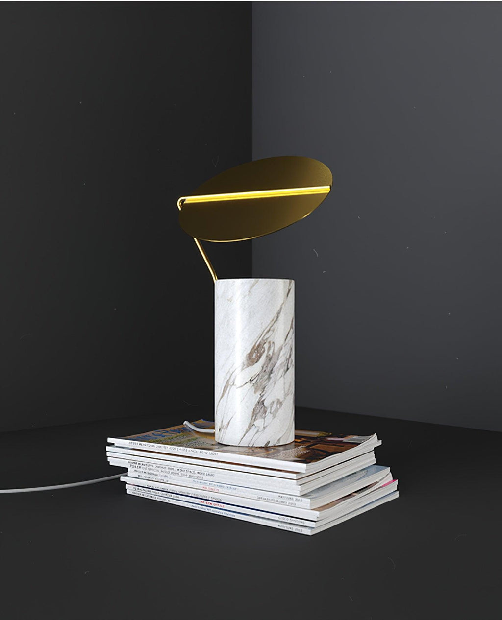 Lampe à poser moderne Walton en Marbre Blanc