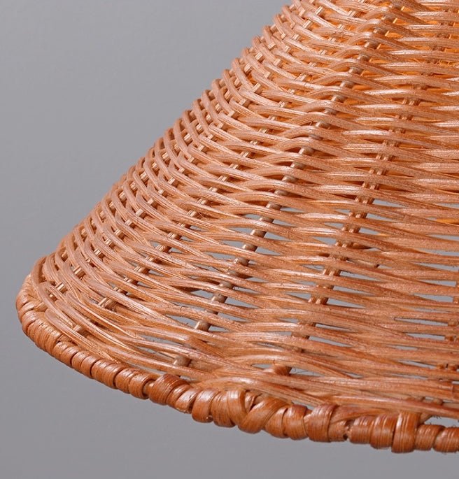 Lampe à poser moderne Eyvindur en Blanc et noir marbre et Rotin naturel