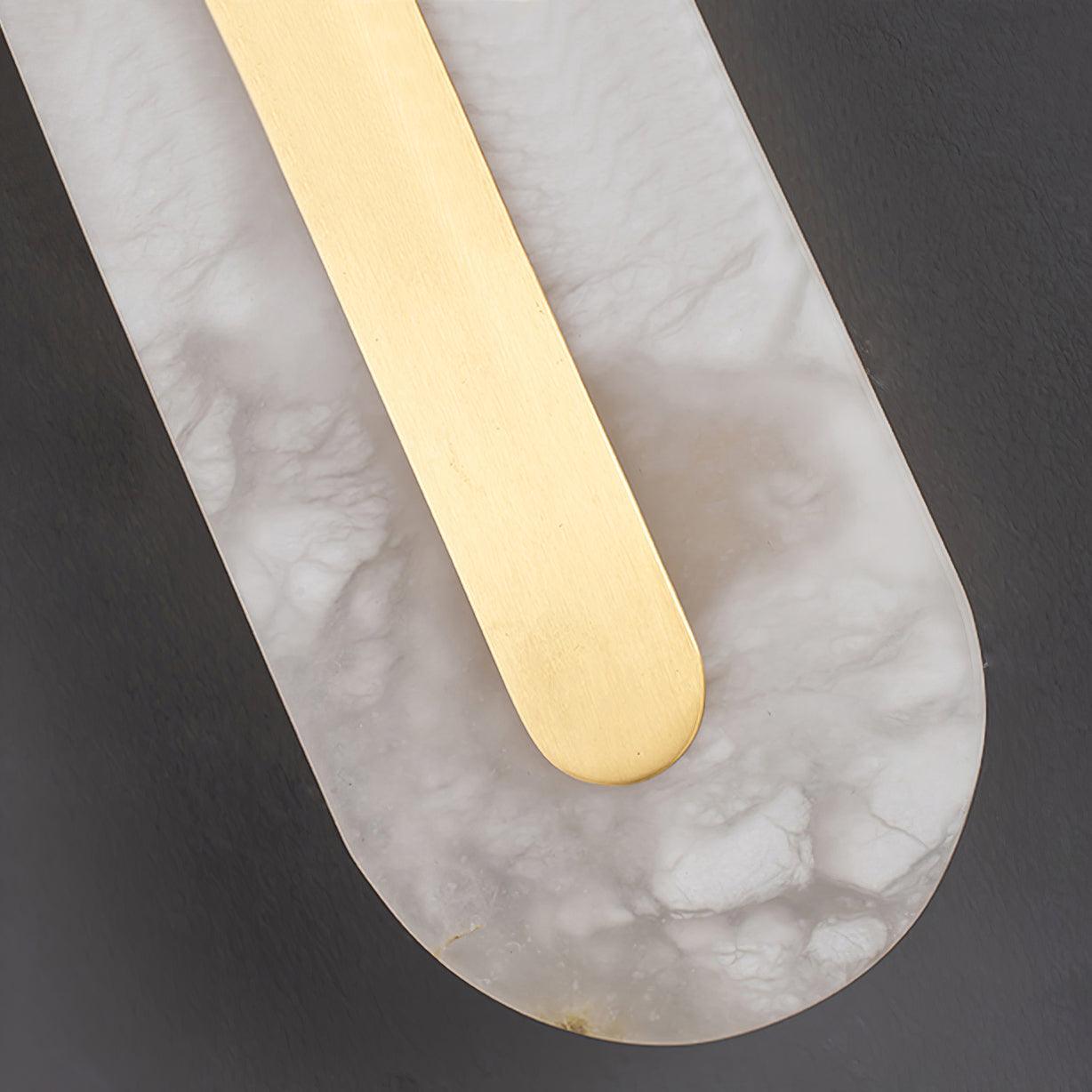 Applique murale moderne Fjolnir en Albâtre Blanc et laiton