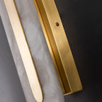 Applique murale moderne Fjolnir en Albâtre Blanc et laiton
