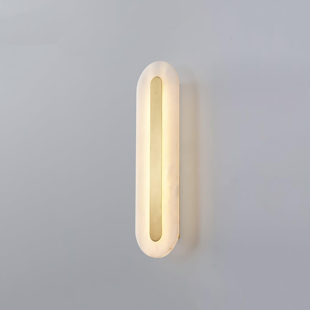 Applique murale moderne Fjolnir en Albâtre Blanc et laiton