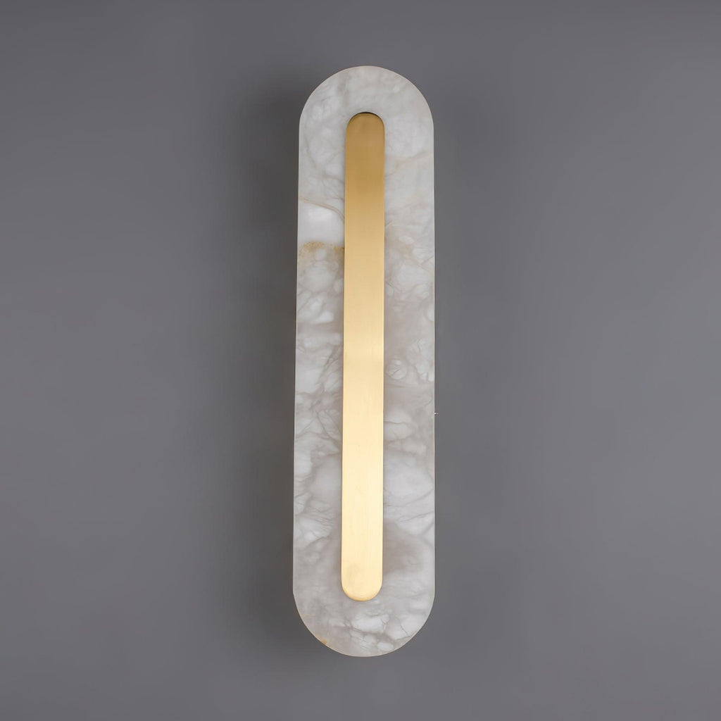 Applique murale moderne Fjolnir en Albâtre Blanc et laiton