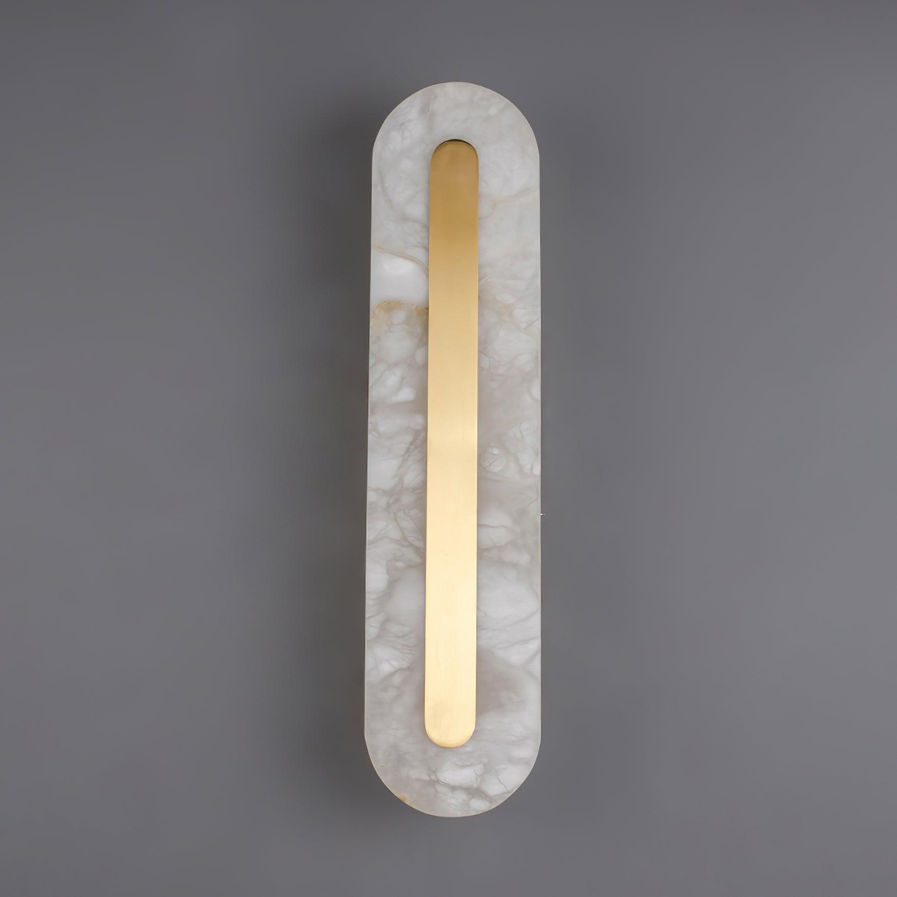 Applique murale moderne Fjolnir en Albâtre Blanc et laiton