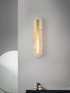 Applique murale moderne Fjolnir en Albâtre Blanc et laiton