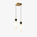 Suspension moderne Volmer en Noir et foncé vert marbre sphère