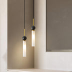 Suspension moderne Volmer en Noir et foncé vert marbre sphère