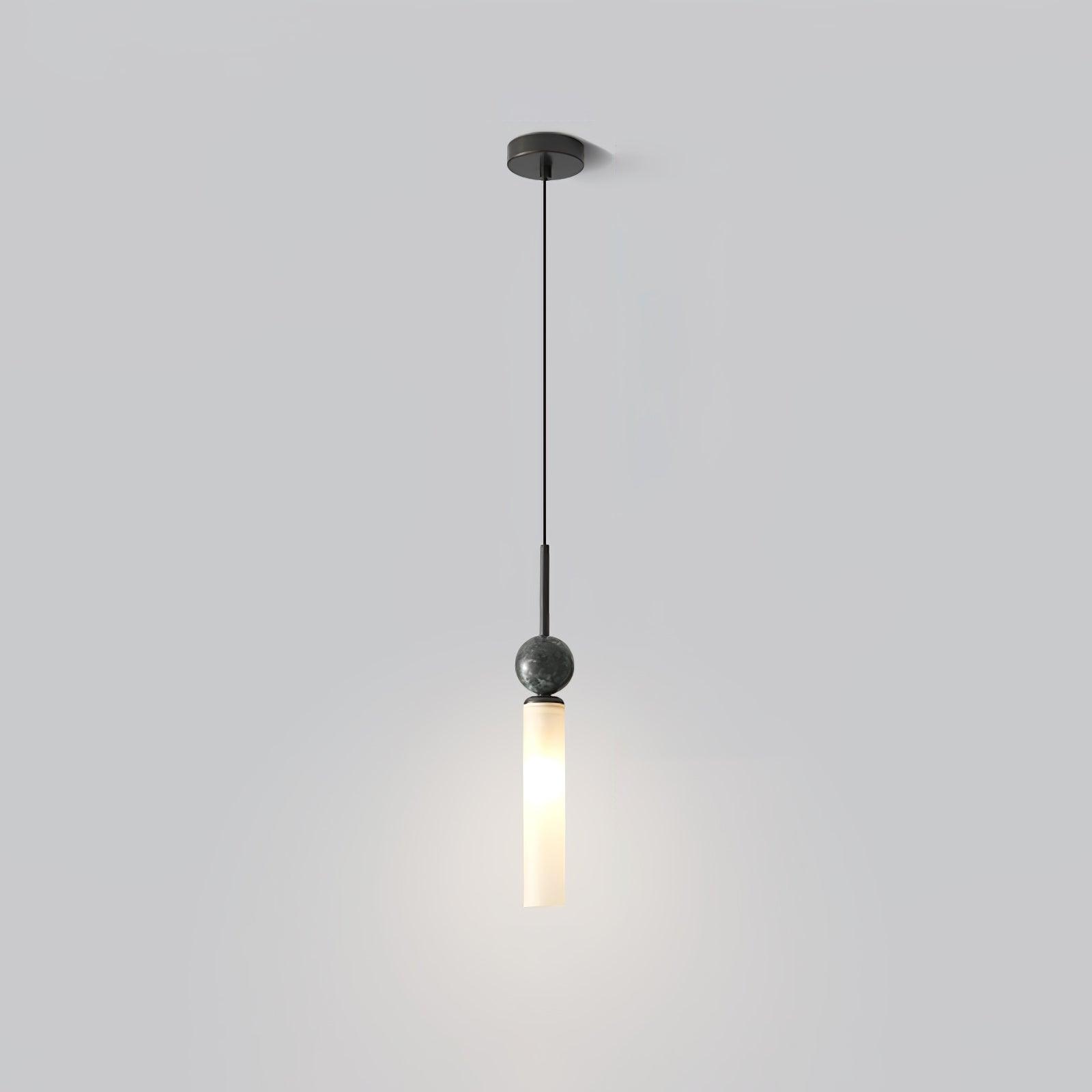 Suspension moderne Volmer en Noir et foncé vert marbre sphère