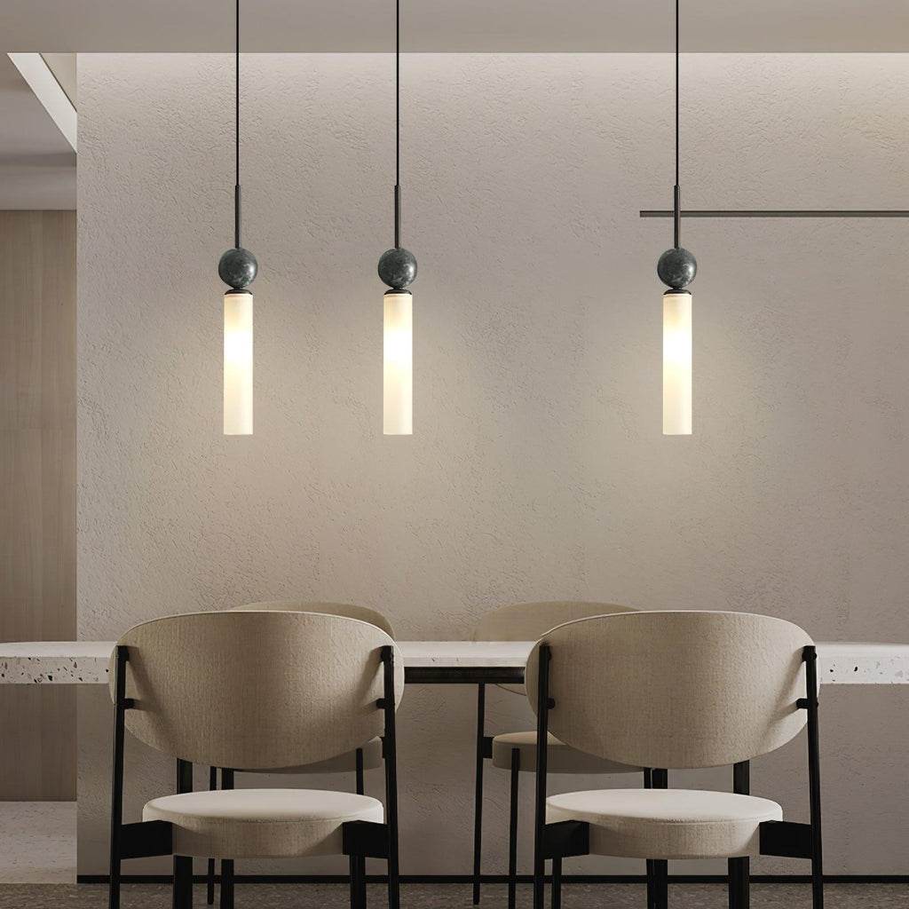 Suspension moderne Volmer en Laiton et noir marbre sphère