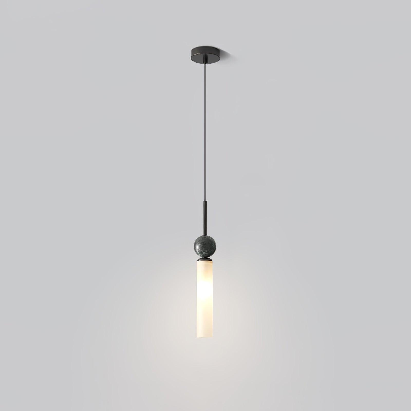 Suspension moderne Volmer en Noir et foncé vert marbre sphère