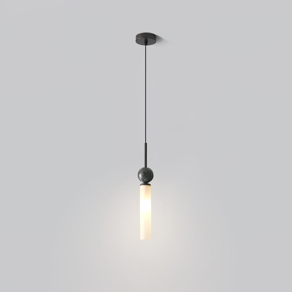 Suspension moderne Volmer en Laiton et noir marbre sphère