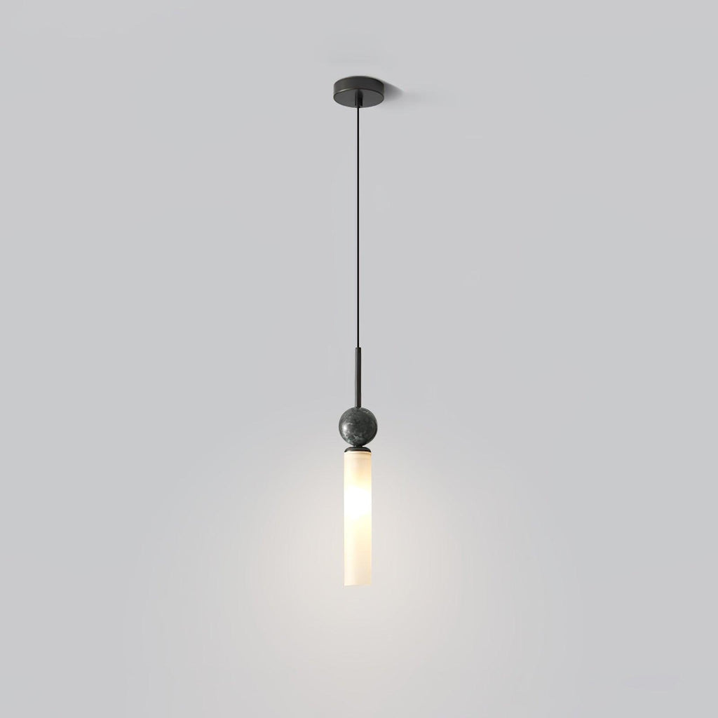 Suspension moderne Volmer en Noir et foncé vert marbre sphère