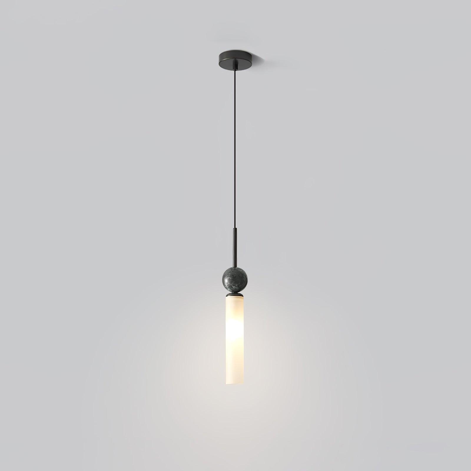 Suspension moderne Volmer en Noir et foncé vert marbre sphère