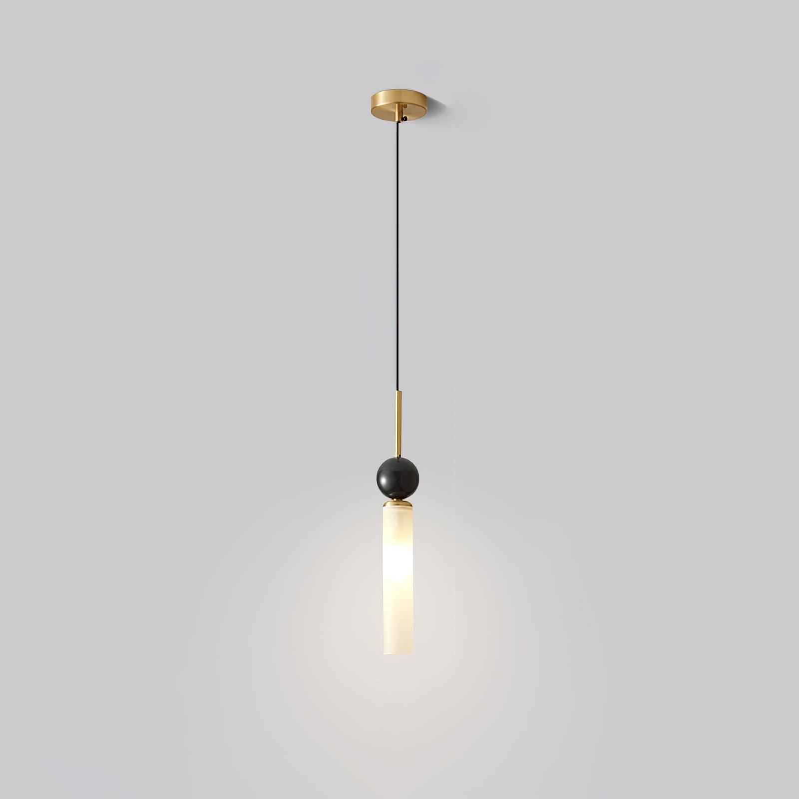 Suspension moderne Volmer en Noir et foncé vert marbre sphère