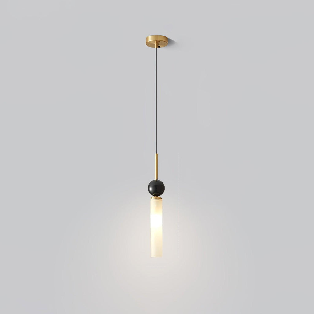 Suspension moderne Volmer en Laiton et noir marbre sphère