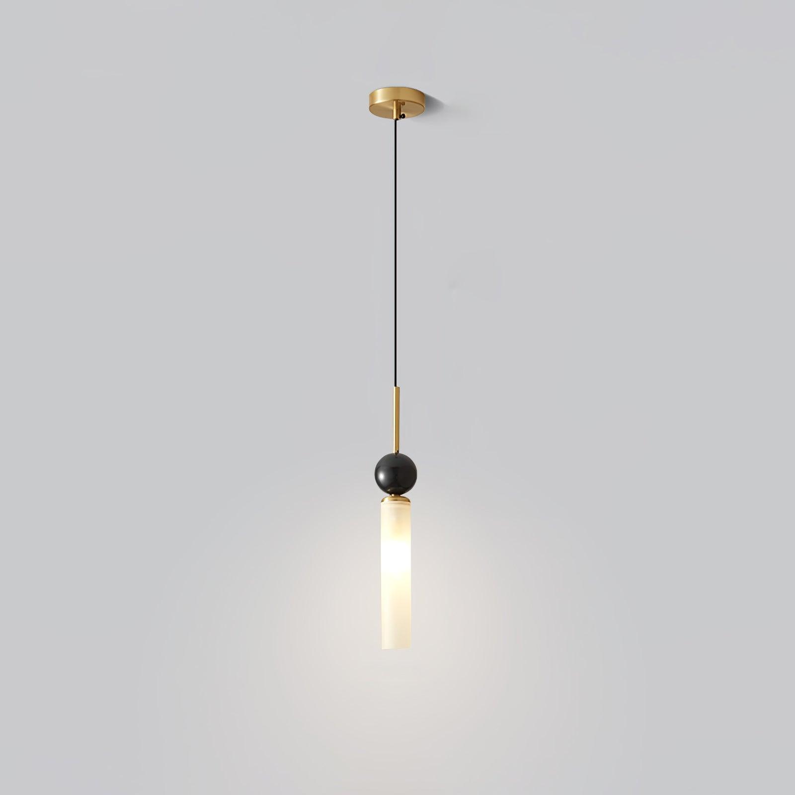 Suspension moderne Volmer en Laiton et noir marbre sphère