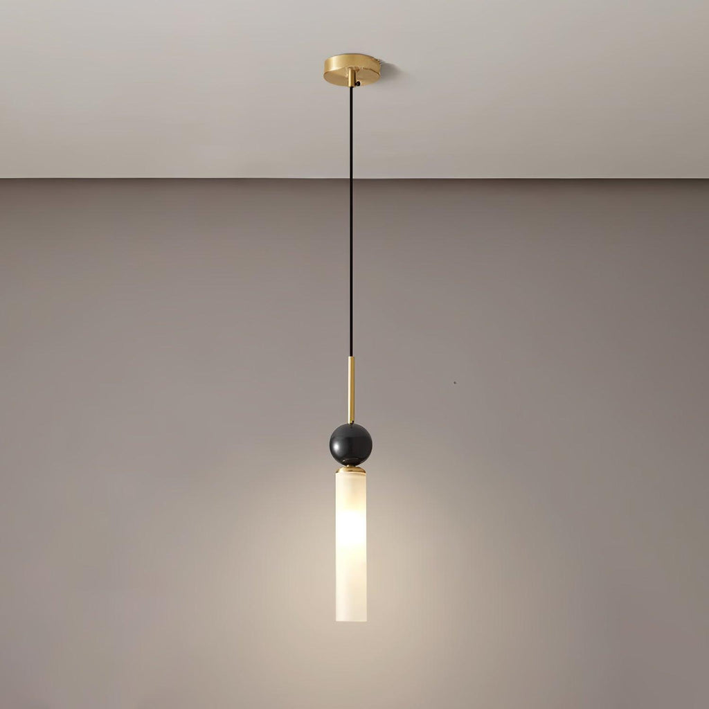 Suspension moderne Volmer en Laiton et noir marbre sphère