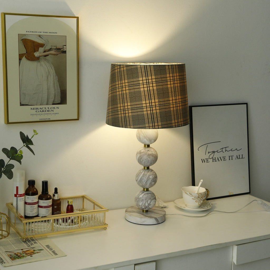 Lampe à poser moderne Oskar en Marbre Blanc et gris