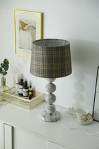 Lampe à poser moderne Oskar en Marbre Blanc et gris