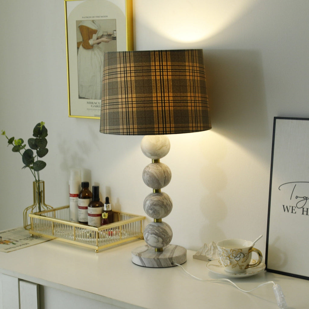 Lampe à poser moderne Oskar en Marbre Blanc et gris