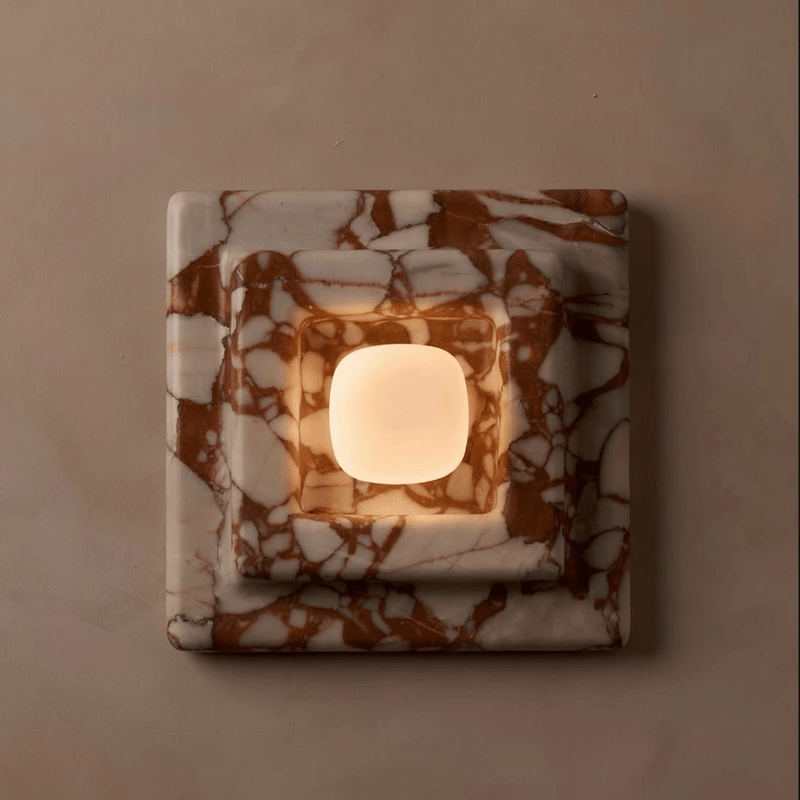 Applique murale moderne Skofte en Métal, Marbre Bvlgari rouge