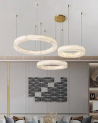 Lustre moderne Bodin en Laiton et albâtre blanc