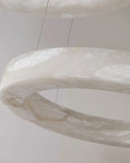 Lustre moderne Bodin en Laiton et albâtre blanc