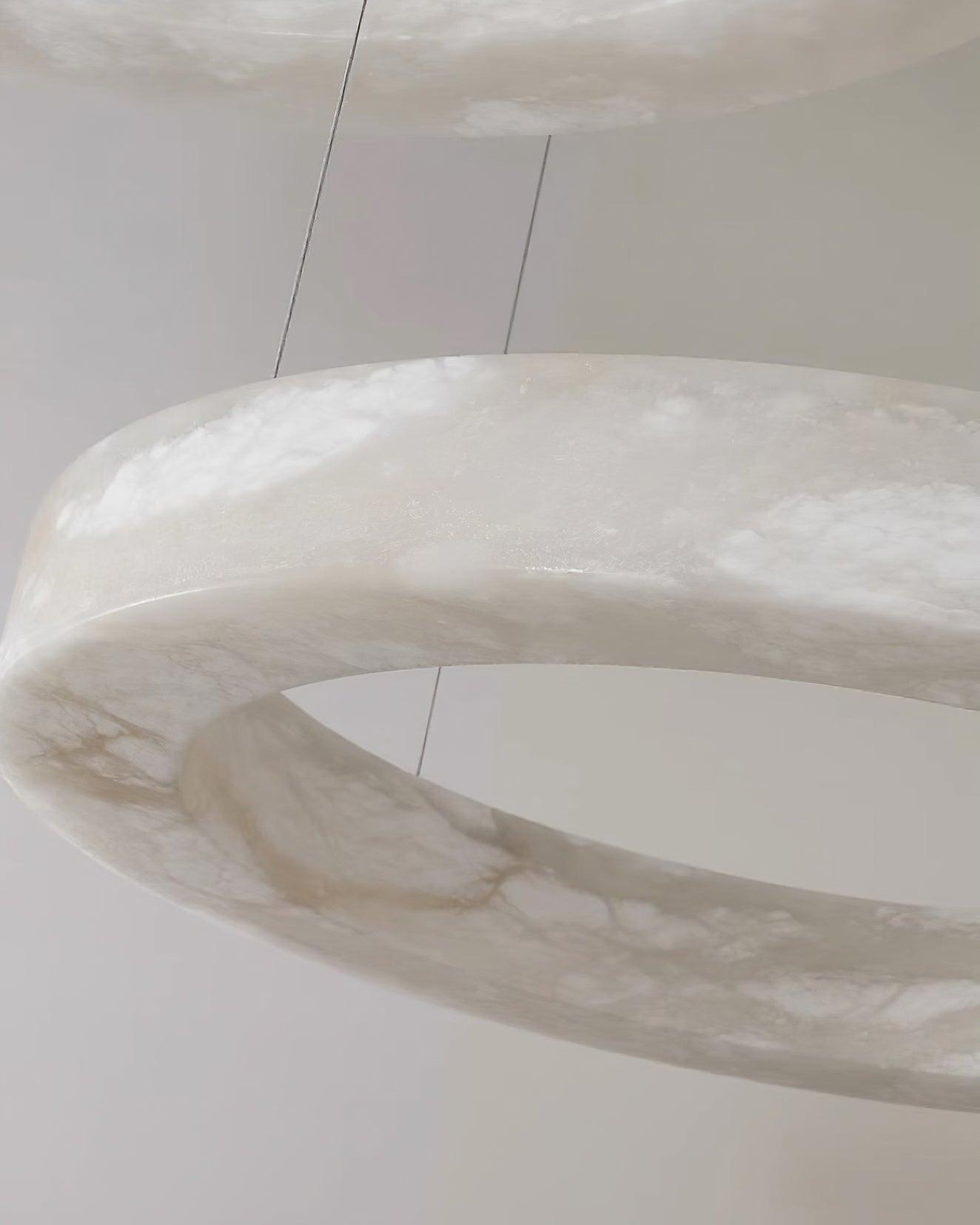 Lustre moderne Bodin en Laiton et albâtre blanc