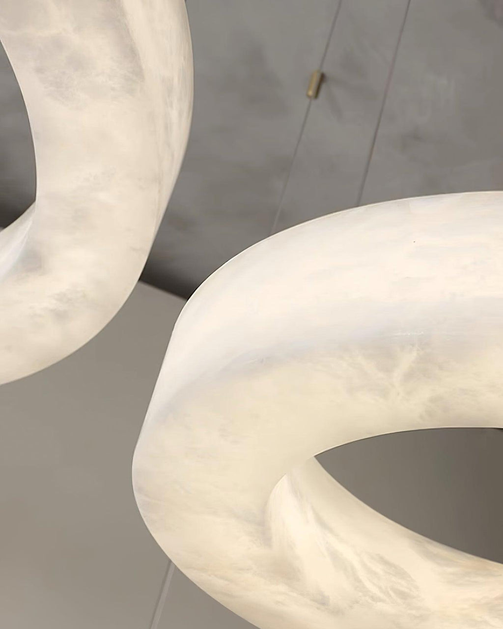 Lustre moderne Bodin en Laiton et albâtre blanc