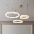 Lustre moderne Bodin en Laiton et albâtre blanc