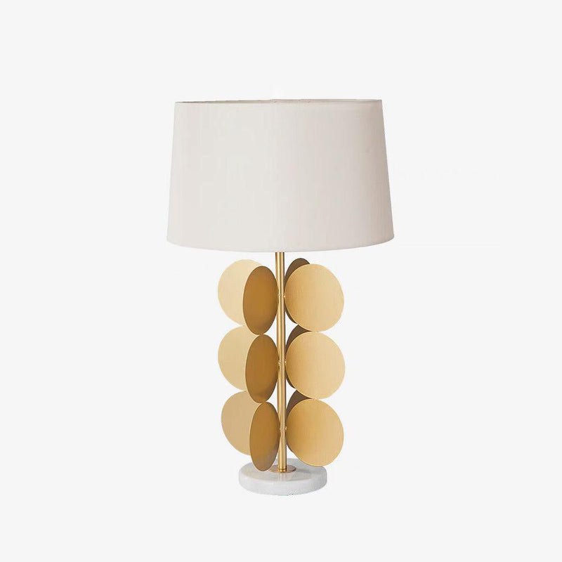 Lampe à poser moderne Larkin en Tissu, Fer, Marbre, Métal Doré