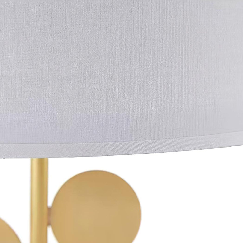Lampe à poser moderne Larkin en Tissu, Fer, Marbre, Métal Doré
