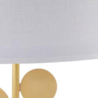 Lampe à poser moderne Larkin en Tissu, Fer, Marbre, Métal Doré