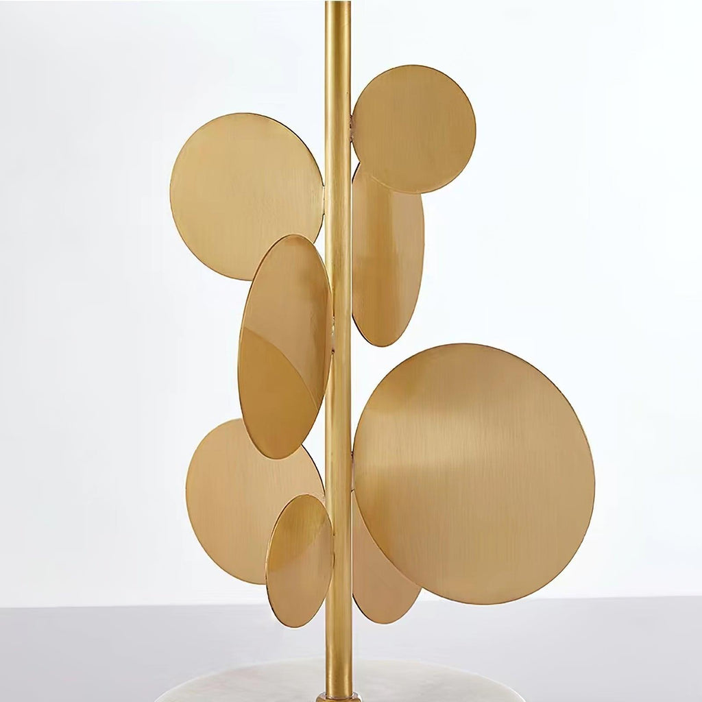 Lampe à poser moderne Larkin en Tissu, Fer, Marbre, Métal Doré