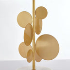 Lampe à poser moderne Larkin en Tissu, Fer, Marbre, Métal Doré