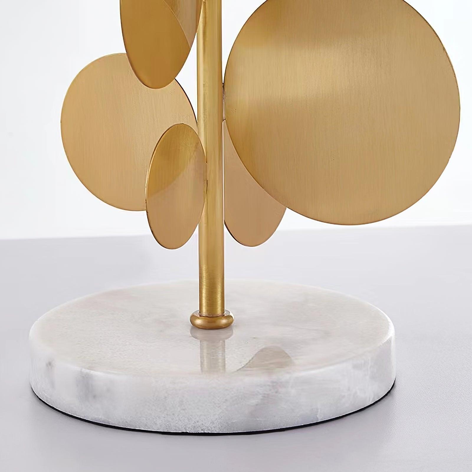 Lampe à poser moderne Larkin en Tissu, Fer, Marbre, Métal Doré