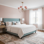 Lustre moderne Jonas en Fer, Métal, Verre Chrome et rose