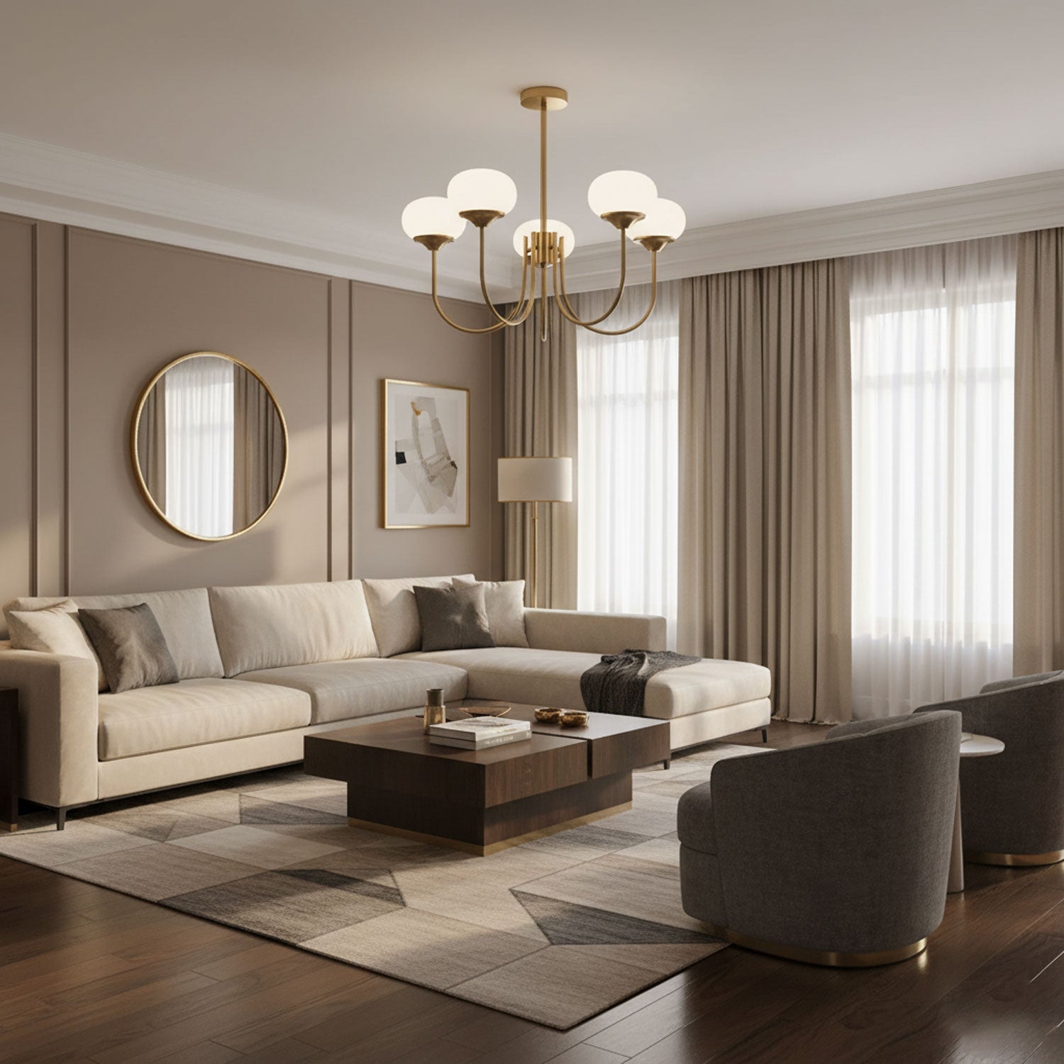 Lustre moderne Jonas en Fer, Métal, Verre Chrome et rose