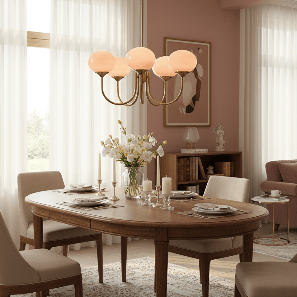 Lustre moderne Jonas en Fer, Métal, Verre Chrome et blanc