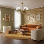 Lustre moderne Jonas en Fer, Métal, Verre Chrome et rose