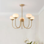 Lustre moderne Jonas en Fer, Métal, Verre Chrome et crème