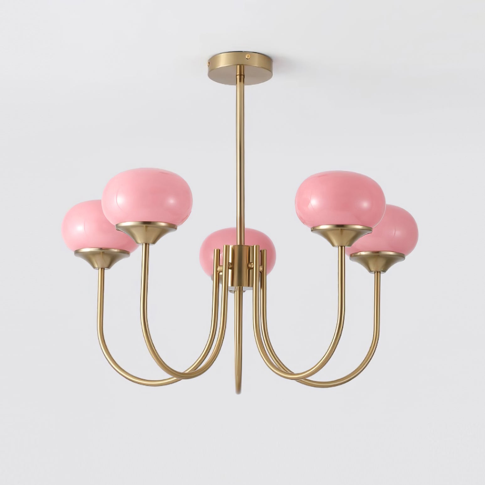 Lustre moderne Jonas en Fer, Métal, Verre Chrome et blanc