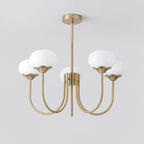 Lustre moderne Jonas en Fer, Métal, Verre Chrome et blanc