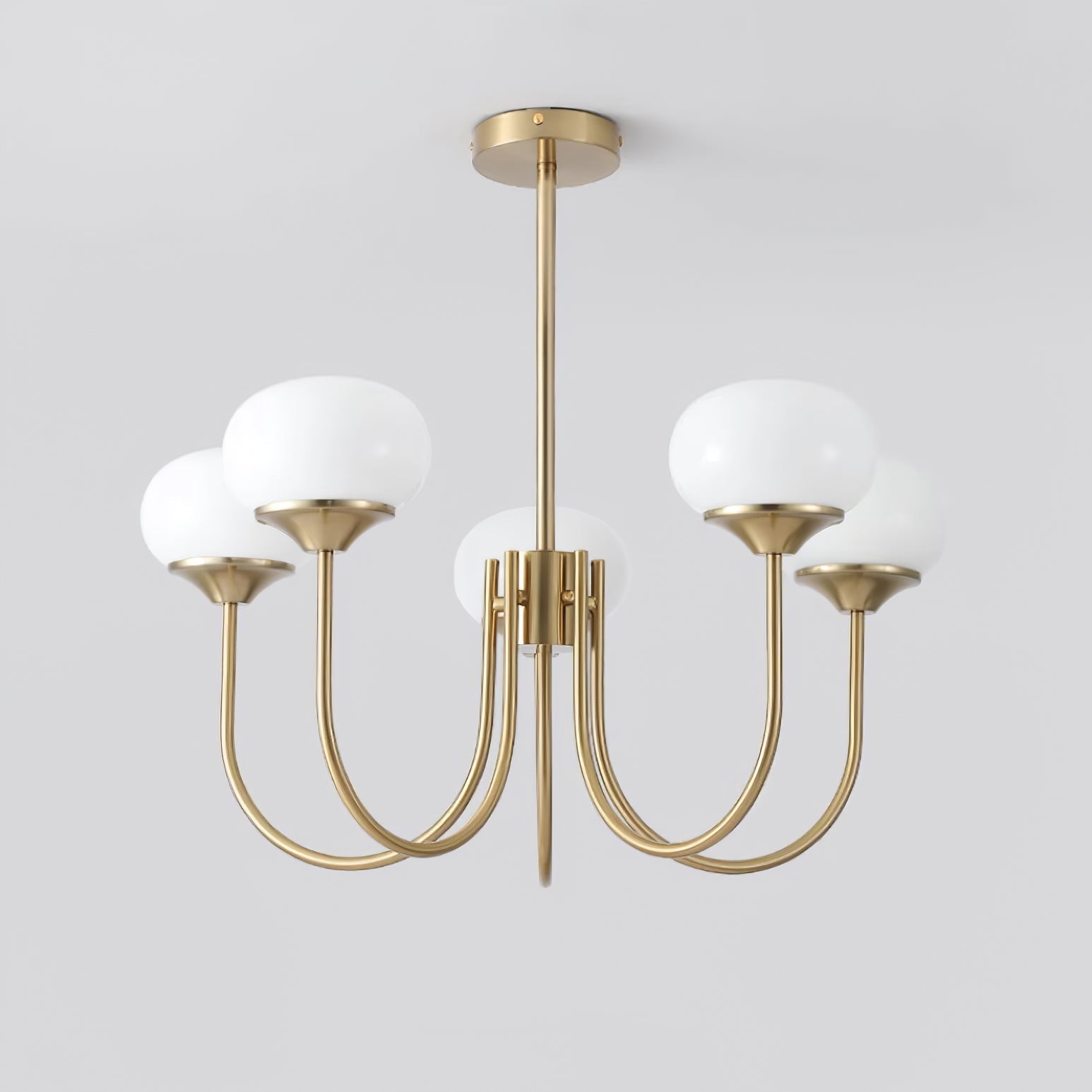 Lustre moderne Jonas en Fer, Métal, Verre Chrome et blanc