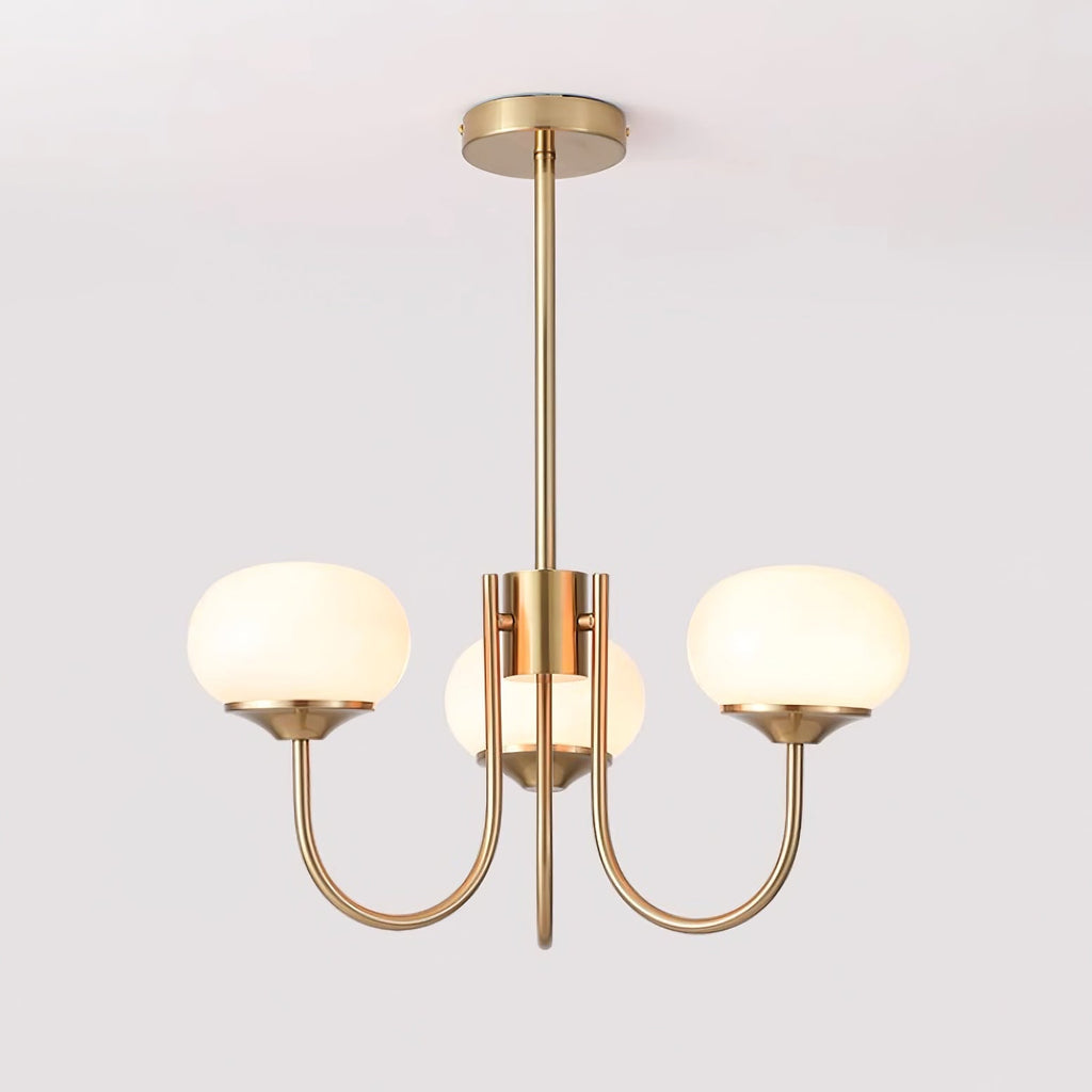 Lustre moderne Jonas en Fer, Métal, Verre Cuivre et crème