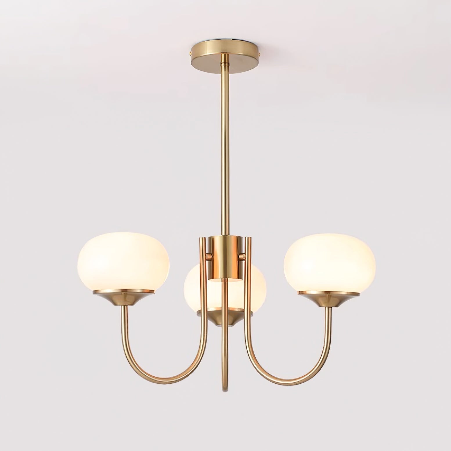 Lustre moderne Jonas en Fer, Métal, Verre Cuivre et crème