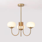 Lustre moderne Jonas en Fer, Métal, Verre Chrome et crème