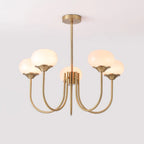 Lustre moderne Jonas en Fer, Métal, Verre Chrome et blanc