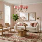 Lustre moderne Jonas en Fer, Métal, Verre Cuivre et rose