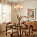 Lustre moderne Jonas en Fer, Métal, Verre Cuivre et rose